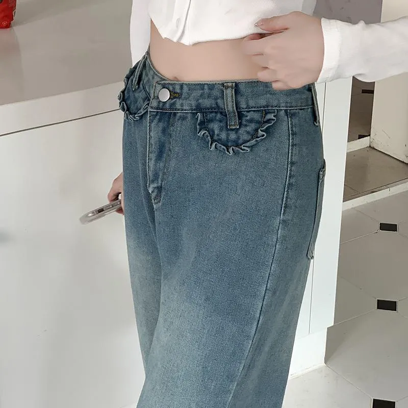 Slimming Loose Fit Straight Retro Jeans