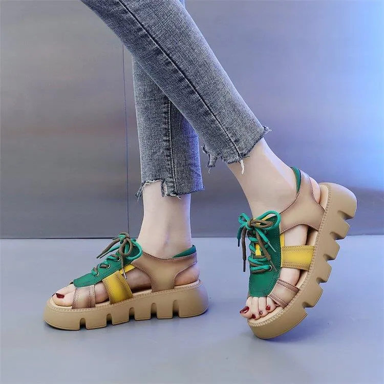 Soft Platform Retro Roman Beach Shoes