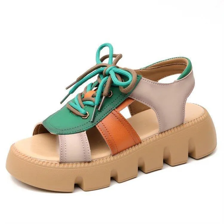 Soft Platform Retro Roman Beach Shoes