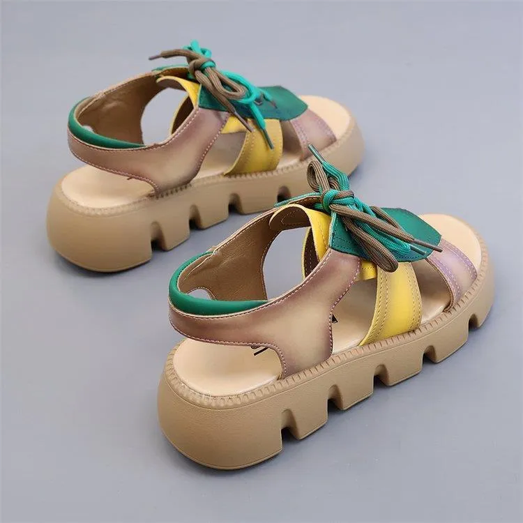 Soft Platform Retro Roman Beach Shoes