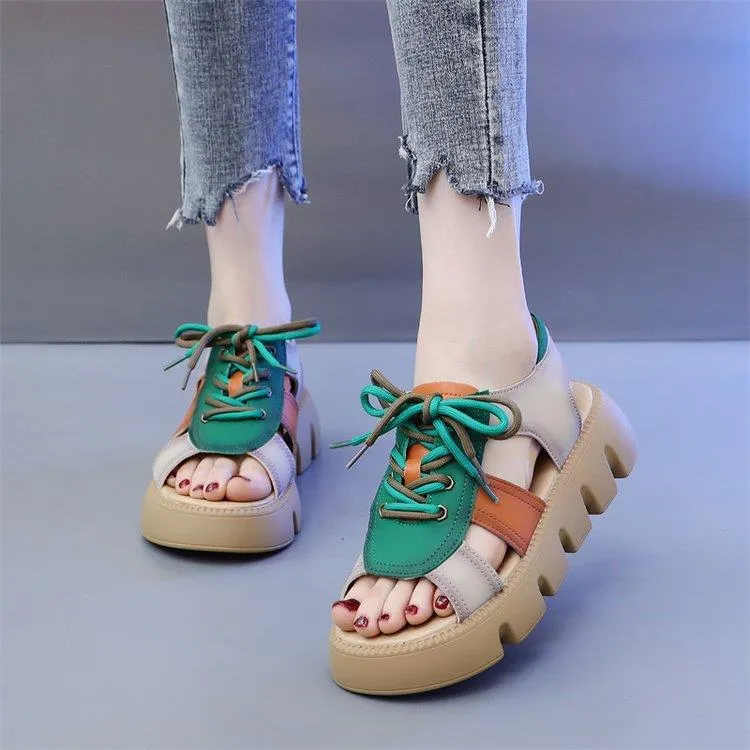 Soft Platform Retro Roman Beach Shoes