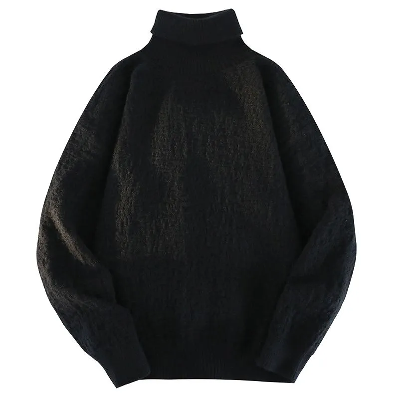 Solid Minimalist High-Neck Sweater