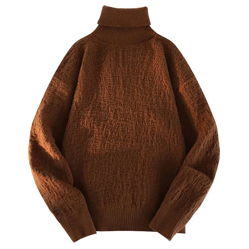 Solid Minimalist High-Neck Sweater