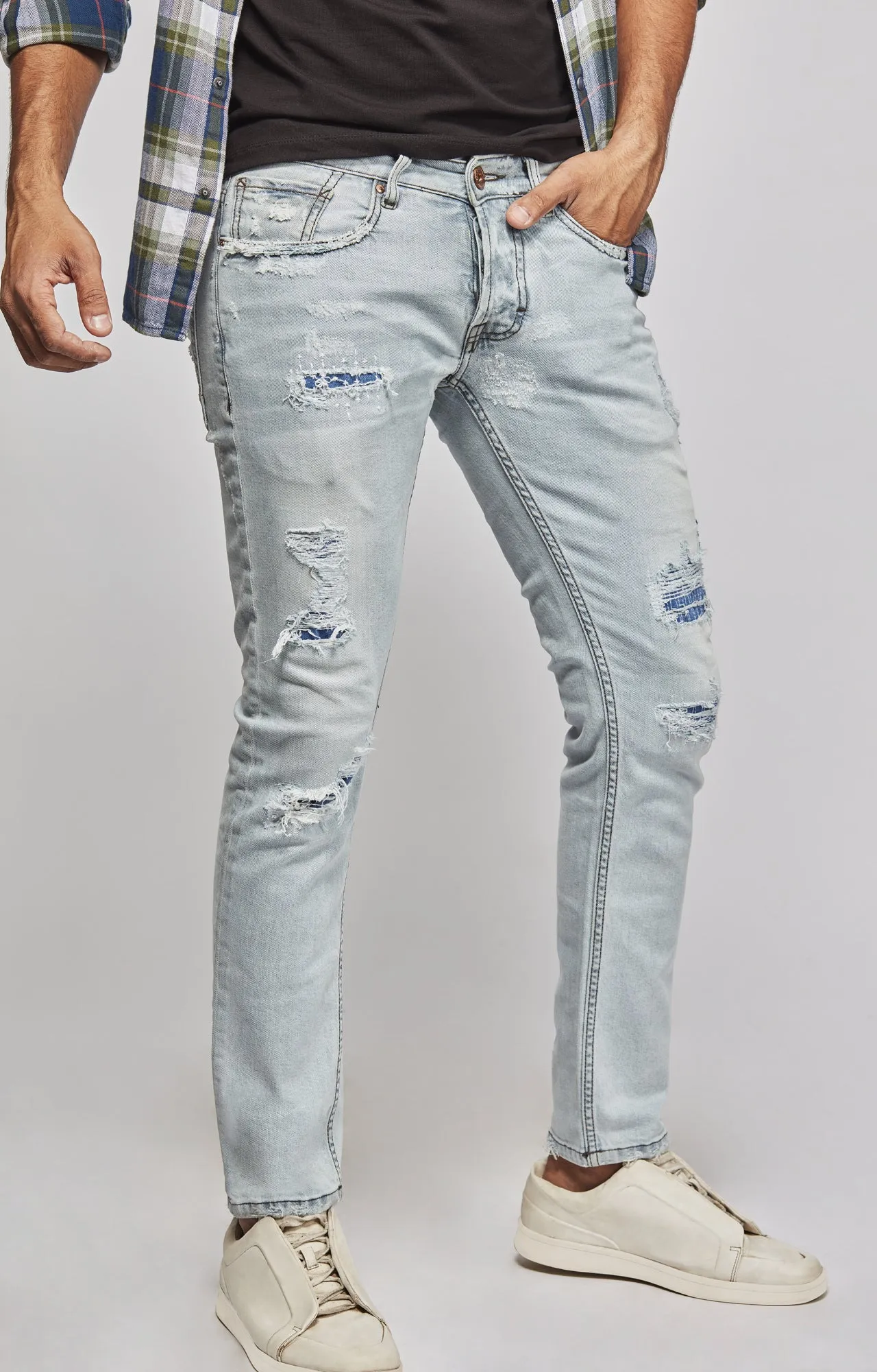 Spykar Lt.Blue Cotton Men Jeans