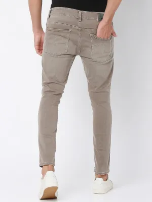 Spykar Men Grey Kano Slim Fit Mid Rise Coloured Jeans