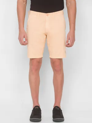 Spykar Men Light Beige Solid Relaxed Mid-Rise Shorts (Relaxed)