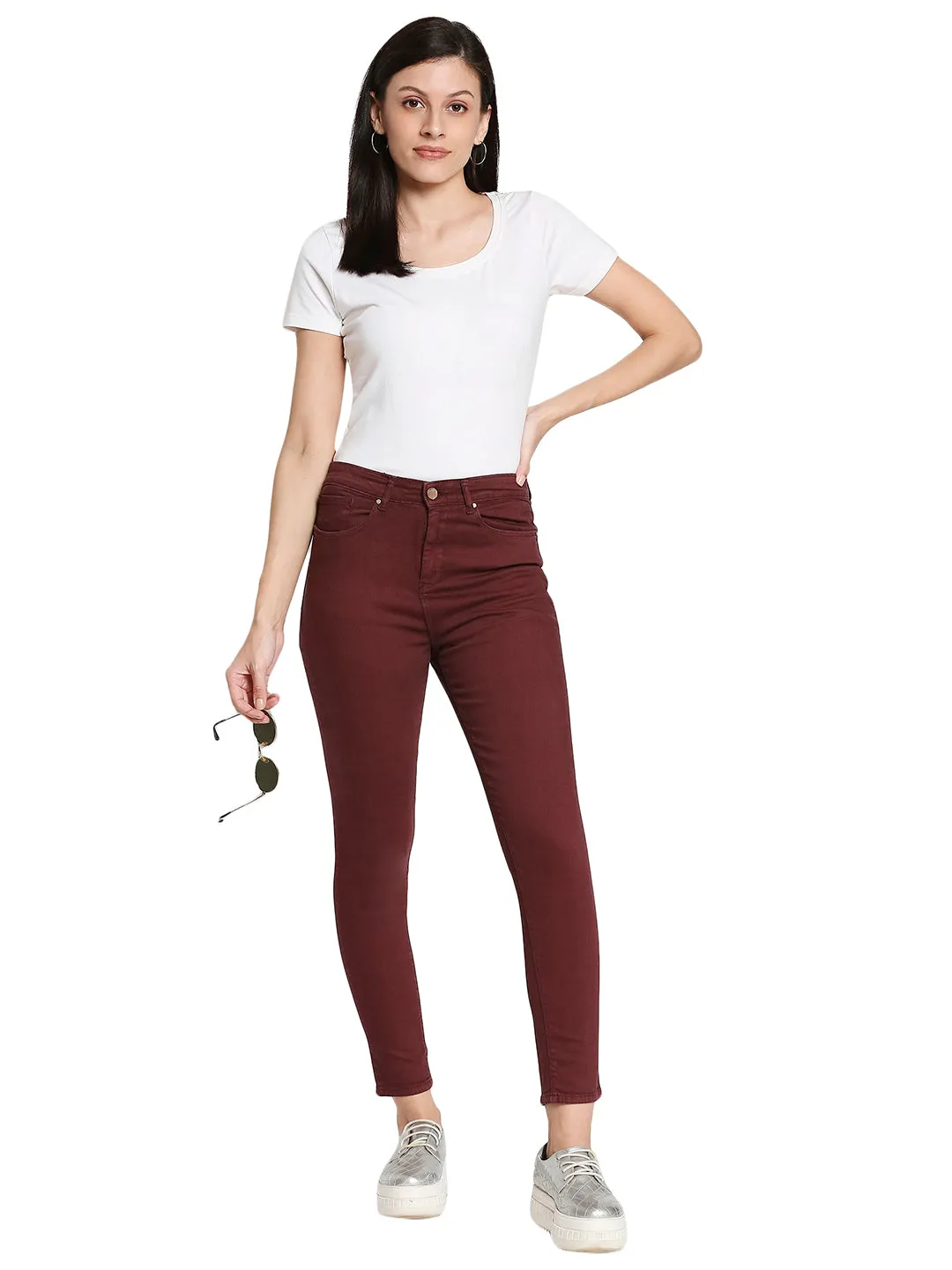 Spykar Women Cotton Red Jeans