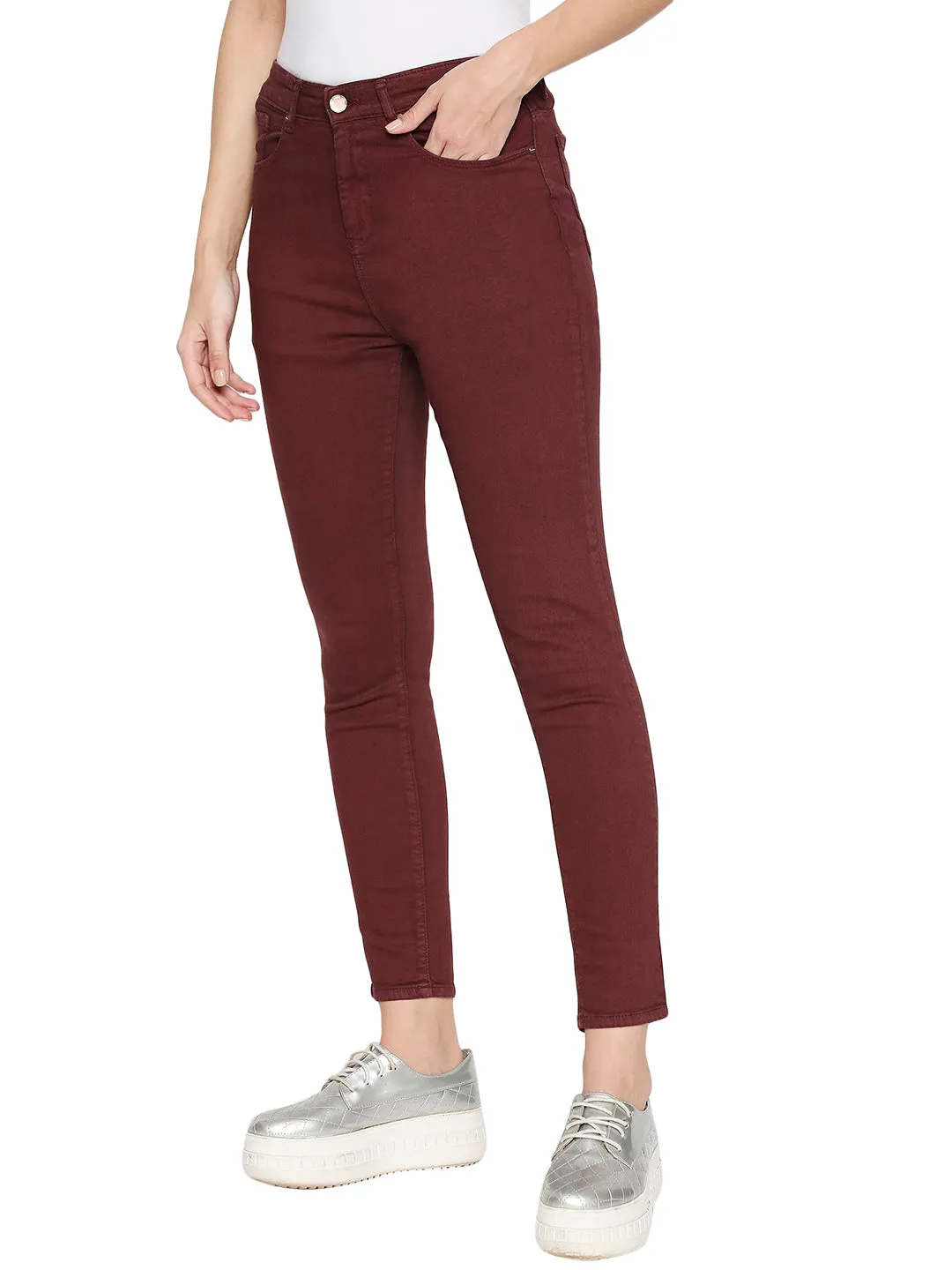 Spykar Women Cotton Red Jeans