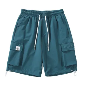 Versatile Workwear Flap Pocket Drawstring Waist Cargo Shorts