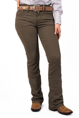 Women Olive Classic Bootcut Premium Jeans